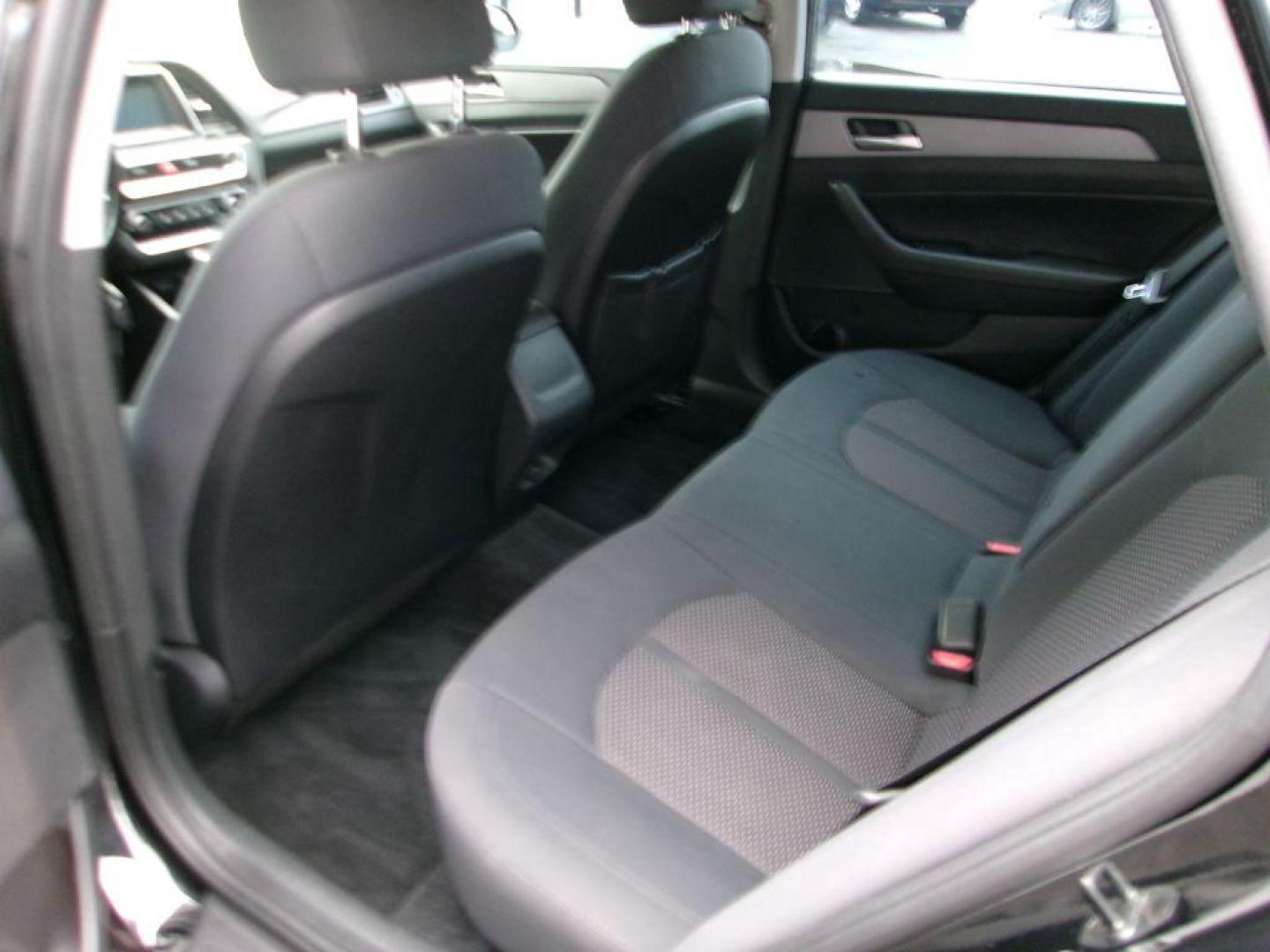 2018 BLACK HYUNDAI SONATA SEL (5NPE34AF4JH) with an 2.4L engine, Automatic transmission, located at 501 E. Columbia St., Springfield, OH, 45503, (800) 262-7122, 39.925262, -83.801796 - ADVANCED SAFETY TECHNOLOGY Blind Spot Detection System w/ Rear Cross-Traffic Alert INCLUDED Vehicle Stability Management (VSM) w/ Traction Control INCLUDED ABS w/ Electronic Brake Force Distribution and Brake Assist INCLUDED Front, Front Side Impact, Side Curtain and Driver Knee Airbags - Photo#8