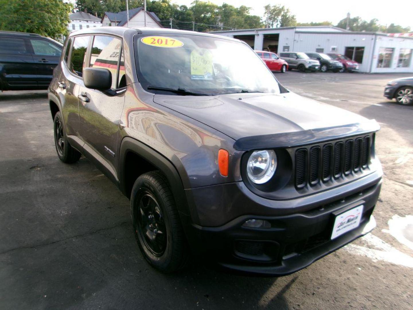 2017 GRAY JEEP RENEGADE SPORT (ZACCJBAB7HP) with an 2.4L engine, Automatic transmission, located at 501 E. Columbia St., Springfield, OH, 45503, (800) 262-7122, 39.925262, -83.801796 - *** Clean CarFax w/ 20 Service Records *** Sport *** 4x4 *** Serviced and Detailed *** Low Miles *** Jay North Auto has offered hand picked vehicles since 1965! Our customer's enjoy a NO pressure buying experience with a small town feel. All of our vehicles get fully inspected and detailed. We a - Photo#0