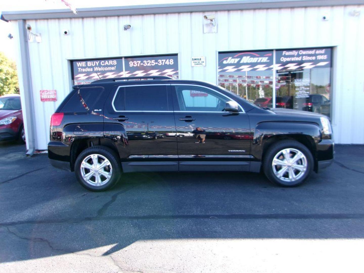 2017 BLACK GMC TERRAIN SLE (2GKALNEK4H6) with an 2.4L engine, Automatic transmission, located at 501 E. Columbia St., Springfield, OH, 45503, (800) 262-7122, 39.925262, -83.801796 - ***1-Owner***Clean Carfax***New Front and Rear Brake Pads and Rotors***SLE***Moonroof***Serviced and Detailed*** Jay North Auto has offered hand picked vehicles since 1965! Our customer's enjoy a NO pressure buying experience with a small town feel. All of our vehicles get fully inspected and - Photo#2