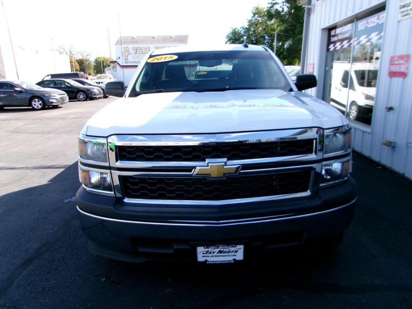 2015 WHITE CHEVROLET SILVERADO 1500 LS (1GCRCPECXFZ) with an 5.3L engine, Automatic transmission, located at 501 E. Columbia St., Springfield, OH, 45503, (800) 262-7122, 39.925262, -83.801796 - ***Clean Carfax***LS***5.3L V8***New Front Brake Pads and Rotors***New Air Filter and Cabin Air Filter***Serviced and Ready To GO*** Jay North Auto has offered hand picked vehicles since 1965! Our customer's enjoy a NO pressure buying experience with a small town feel. All of our vehicles get - Photo#1