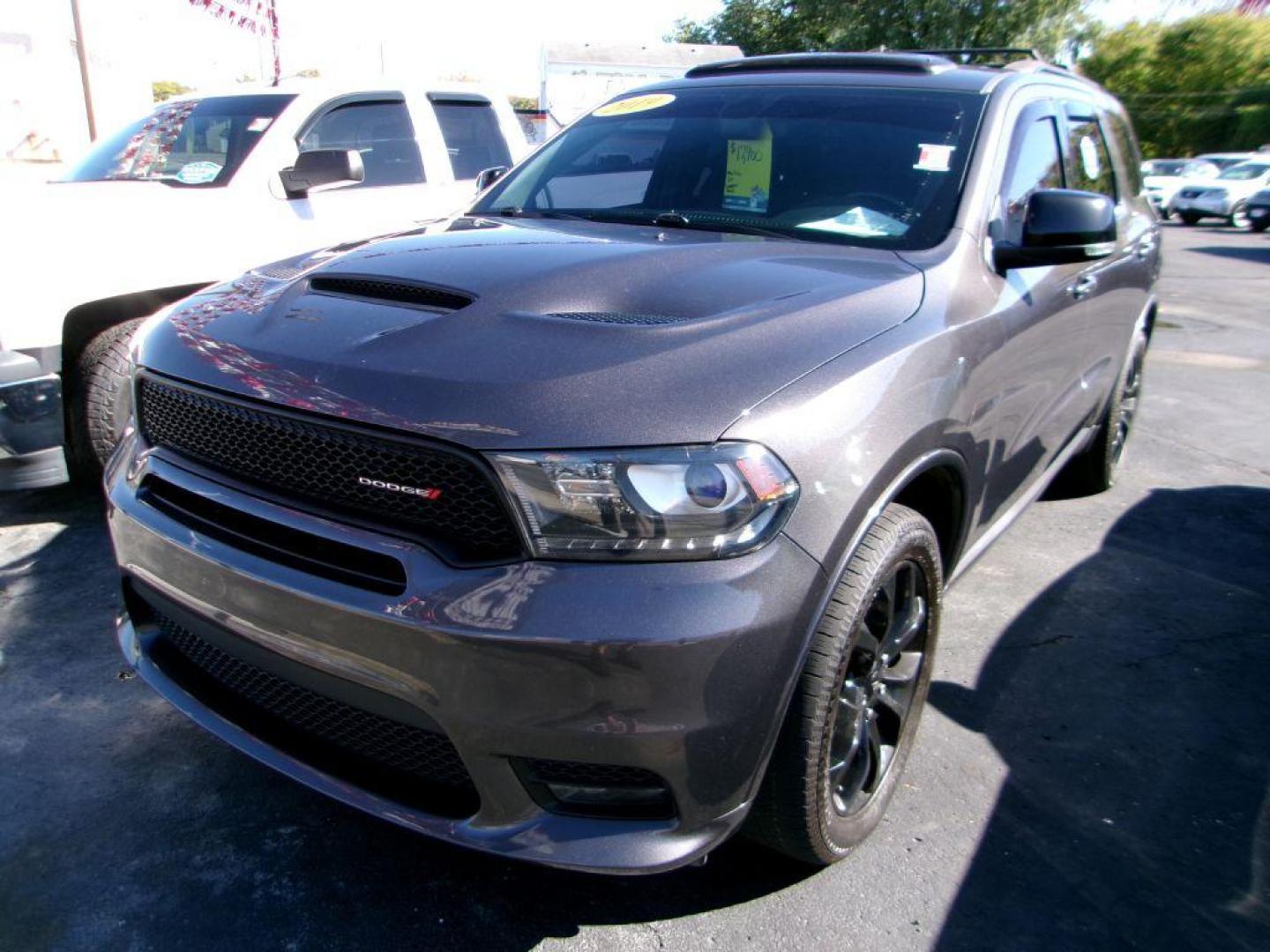 2019 GRAY DODGE DURANGO GT (1C4RDJDG0KC) with an 3.6L engine, Automatic transmission, located at 501 E. Columbia St., Springfield, OH, 45503, (800) 262-7122, 39.925262, -83.801796 - *** New Tires *** Leather *** Moonroof *** LOADED *** GT Plus Package 2BE Leather-Trimmed Bucket Seats with Suede Inserts Heated Steering Wheel Heated Front Seats - Photo#2