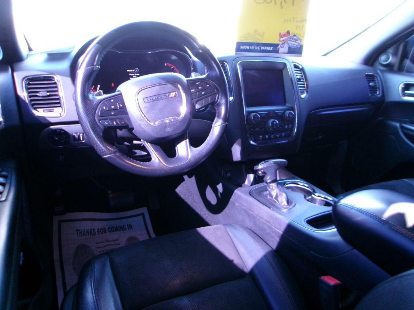 2019 GRAY DODGE DURANGO GT (1C4RDJDG0KC) with an 3.6L engine, Automatic transmission, located at 501 E. Columbia St., Springfield, OH, 45503, (800) 262-7122, 39.925262, -83.801796 - *** New Tires *** Leather *** Moonroof *** LOADED *** GT Plus Package 2BE Leather-Trimmed Bucket Seats with Suede Inserts Heated Steering Wheel Heated Front Seats - Photo#10