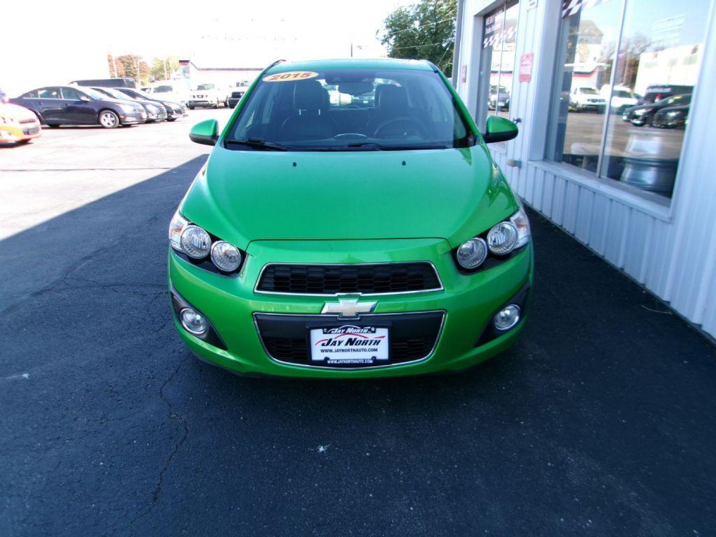 2015 GREEN CHEVROLET SONIC LTZ (1G1JE6SB1F4) with an 1.4L engine, Automatic transmission, located at 501 E. Columbia St., Springfield, OH, 45503, (800) 262-7122, 39.925262, -83.801796 - ***Clean Carfax***Regular Oil Changes***LTZ***Heated Leather Seats***Moonroof***New Front Brake Pads and Rotors***Detailed and Ready To Go*** Jay North Auto has offered hand picked vehicles since 1965! Our customer's enjoy a NO pressure buying experience with a small town feel. All of our vehi - Photo#1
