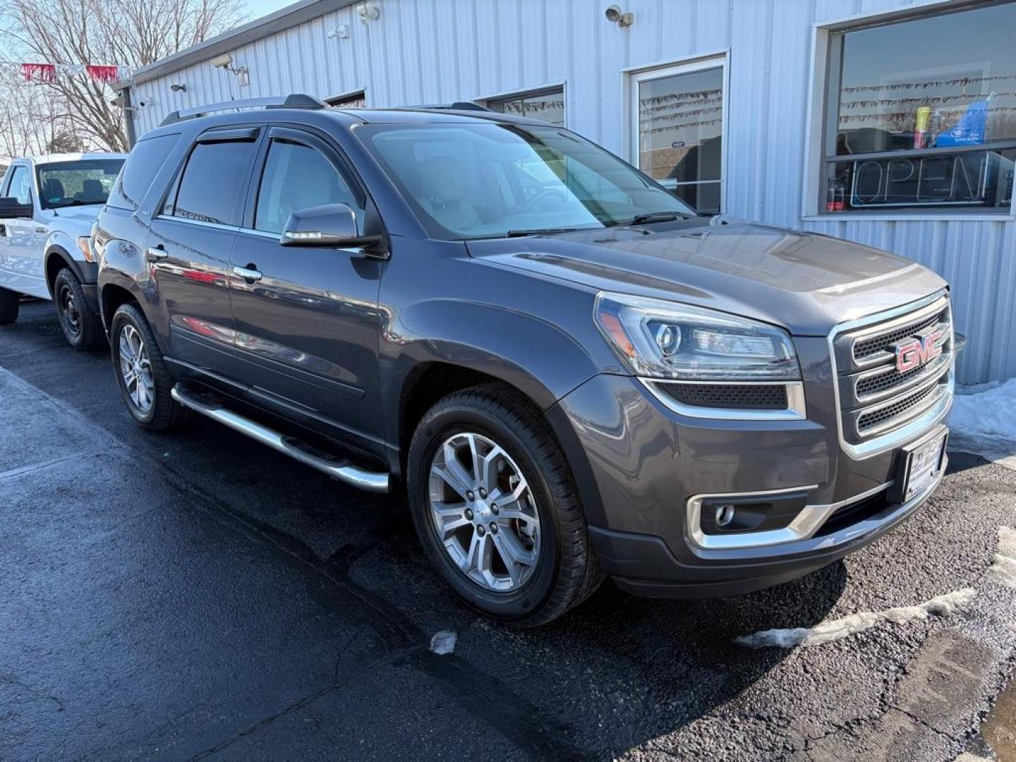 2014 GRAY GMC ACADIA SLT-1 (1GKKVRKD9EJ) with an 3.6L engine, Automatic transmission, located at 501 E. Columbia St., Springfield, OH, 45503, (800) 262-7122, 39.925262, -83.801796 - ***SLT-1***AWD***Low Miles Only 63K***Heated Leather Seats***Dual MoonRoof***New Air Filter and Cabin Air Filter***New Wiper Blades***New Tires***New Front Struts***Fresh Oil Change*** Jay North Auto has offered hand picked vehicles since 1965! Our customer's enjoy a NO pressure buying experien - Photo#0