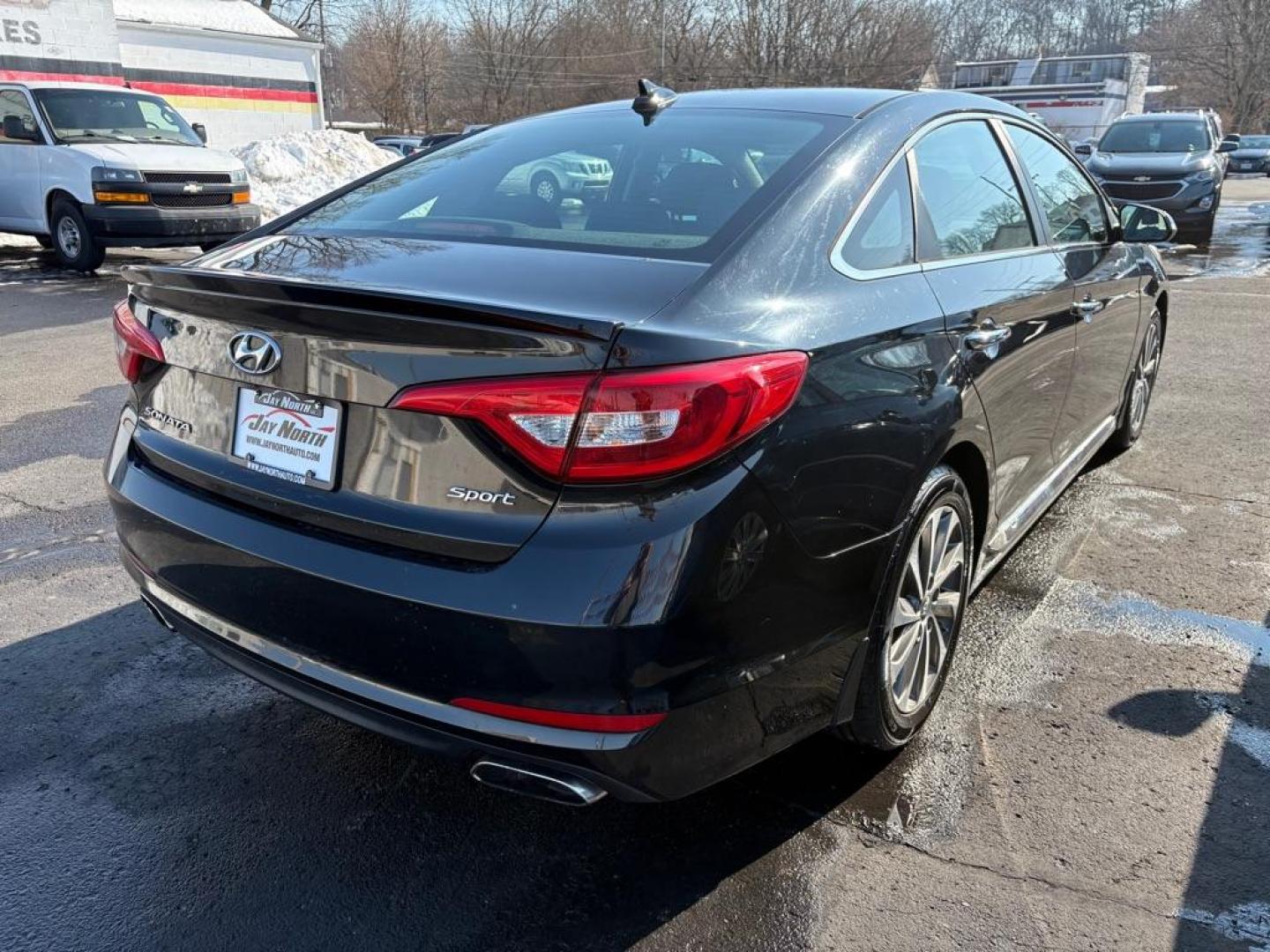 2017 BLACK HYUNDAI SONATA SPORT (5NPE34AF8HH) with an 2.4L engine, Automatic transmission, located at 501 E. Columbia St., Springfield, OH, 45503, (800) 262-7122, 39.925262, -83.801796 - ***Clean Carfax***New Tires***All New Brake Pads and Rotors***New Spark Plugs***New Serpentine Belt***Heated Leather Seating***Moonroof***Fresh Oil Change*** Jay North Auto has offered hand picked vehicles since 1965! Our customer's enjoy a NO pressure buying experience with a small town feel. - Photo#1