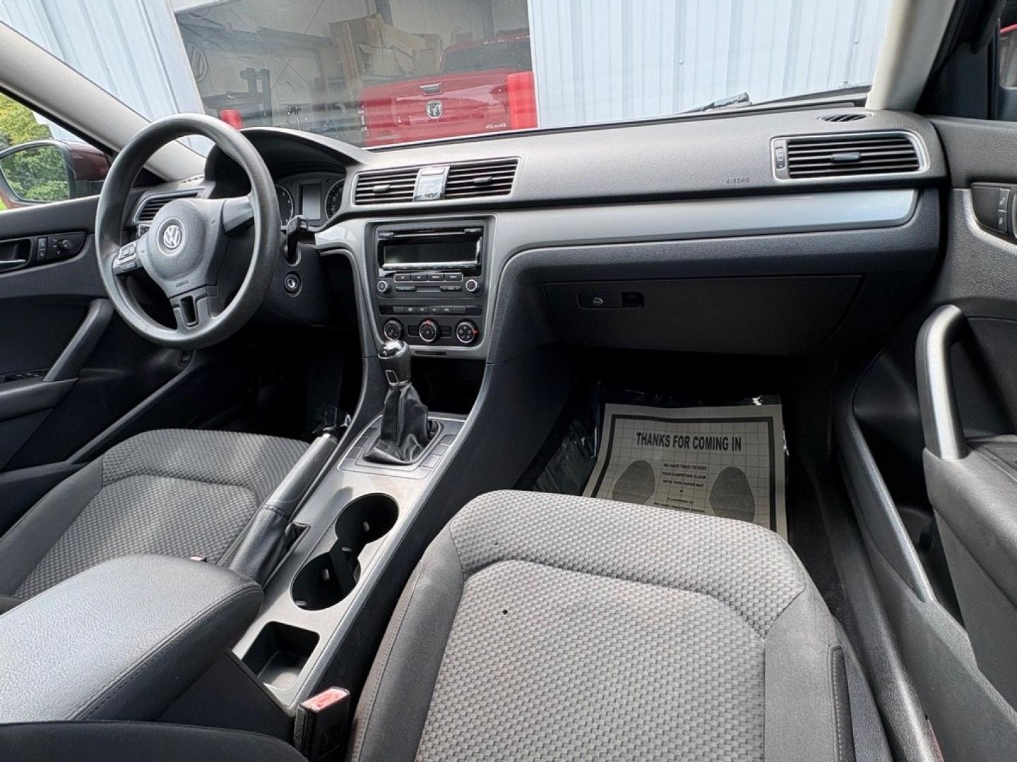 2013 MAROON VOLKSWAGEN PASSAT S (1VWAP7A37DC) with an 2.5L engine, 5-Speed Manual transmission, located at 501 E. Columbia St., Springfield, OH, 45503, (800) 262-7122, 39.925262, -83.801796 - ***S***5-Speed Manual***New Tires***New Front and Rear Brake Pads and Rotors***New Battery***New Wiper Blades***New Spark Plugs***New Cabin Air Filter***Fresh Oil Change***Ready To Go!*** Jay North Auto has offered hand picked vehicles since 1965! Our customer's enjoy a NO pressure buying exper- Photo#15