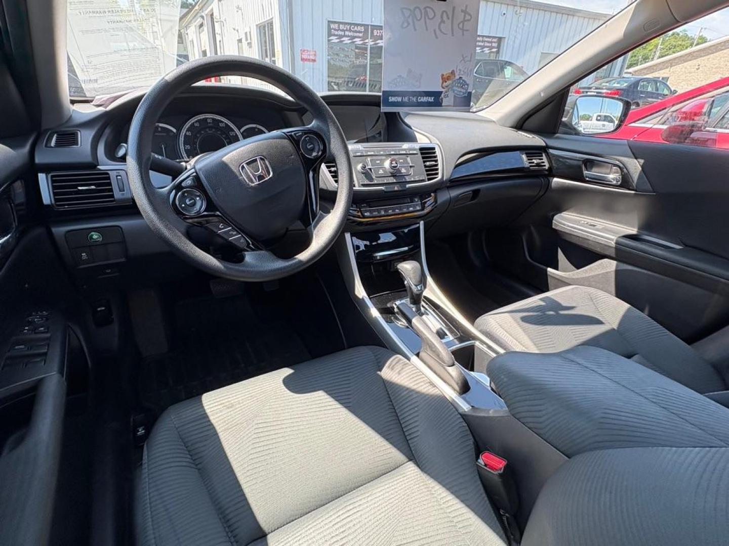 2016 BLACK HONDA ACCORD LX (1HGCR2F38GA) with an 2.4L engine, Continuously Variable transmission, located at 501 E. Columbia St., Springfield, OH, 45503, (800) 262-7122, 39.925262, -83.801796 - *** Tune Up *** New Cabin and Air Filter *** 2 Owner Clean CarFax *** Back Up Camera *** Nice *** Jay North Auto has offered hand picked vehicles since 1965! Our customer's enjoy a NO pressure buying experience with a small town feel. We are a preferred dealer for many local credit unions and - Photo#8