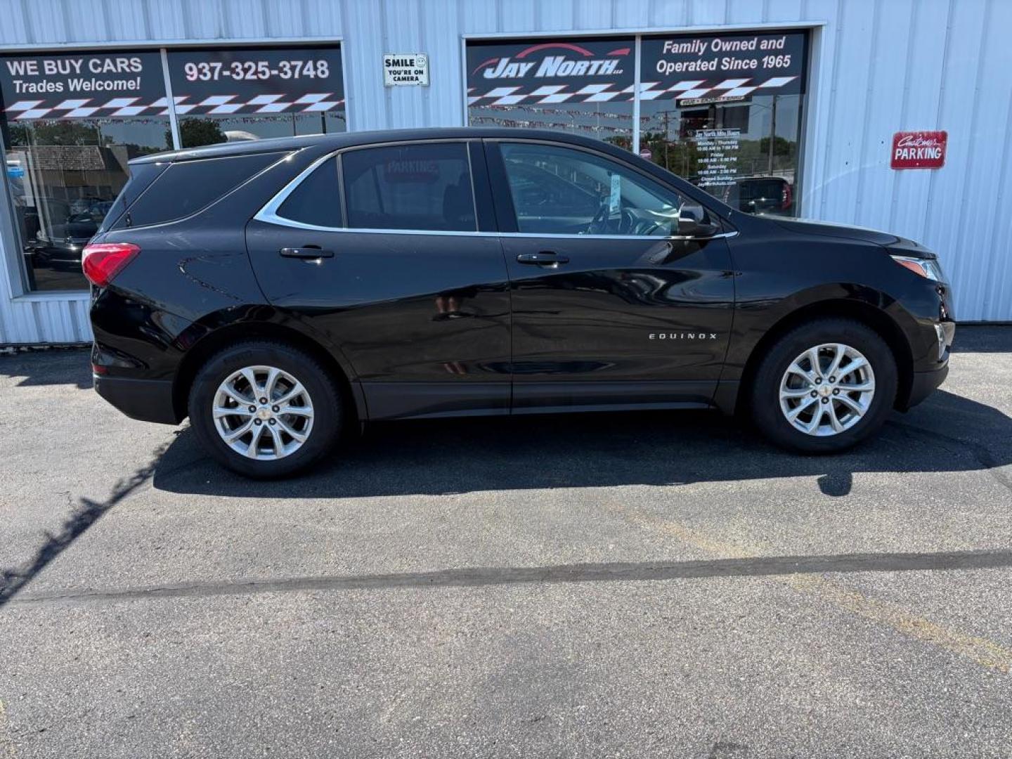 2018 BLACK CHEVROLET EQUINOX LT (2GNAXSEV2J6) with an 1.5L engine, Automatic transmission, located at 501 E. Columbia St., Springfield, OH, 45503, (800) 262-7122, 39.925262, -83.801796 - *** All Wheel Drive *** New Brakes *** New Cabin and Air filter *** Oil Change *** Inspection *** Back Up Camera *** 19 Service Records on CarFax *** Jay North Auto has offered hand picked vehicles since 1965! Our customer's enjoy a NO pressure buying experience with a small town feel. We ar - Photo#1