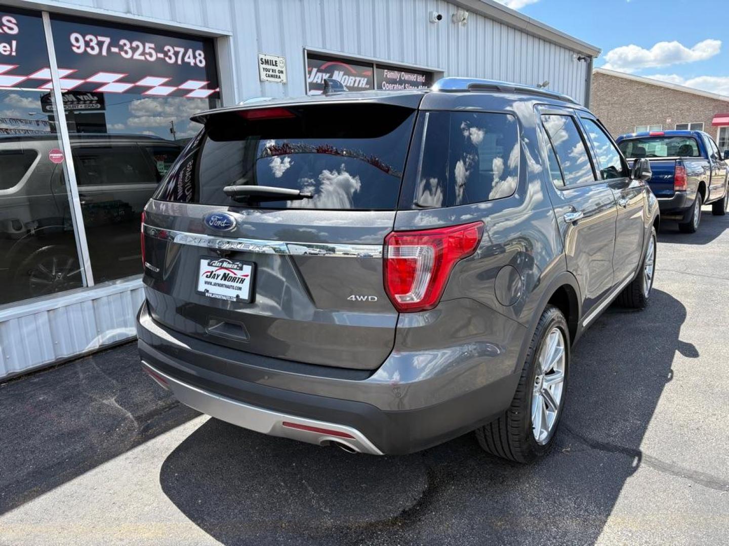 2016 GRAY FORD EXPLORER LIMITED (1FM5K8F85GG) with an 3.5L engine, Automatic transmission, located at 501 E. Columbia St., Springfield, OH, 45503, (800) 262-7122, 39.925262, -83.801796 - ***Clean Carfax***Limited***4WD***Heated and Cooled Leather Seating***Navigation***Remote Start***Power Liftgate***All New Brake Pads and Rotors***New Air Filter and Cabin Air Filter***New Wiper Blades***All New Tire Sensors***Fresh Oil Change*** Jay North Auto has offered hand picked vehicles - Photo#2