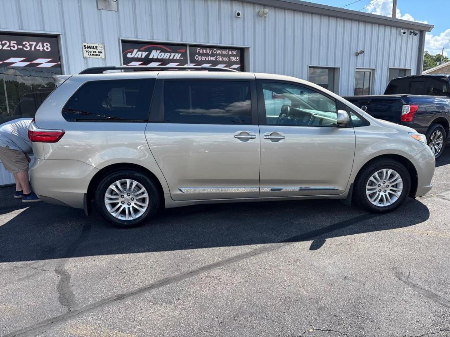 2017 TAN TOYOTA SIENNA XLE (5TDYZ3DC3HS) with an 3.5L engine, Automatic transmission, located at 501 E. Columbia St., Springfield, OH, 45503, (800) 262-7122, 39.925262, -83.801796 - *** Local Trade *** Low Mileage *** LOADED *** New Tires *** XLE *** New Brakes *** Navigation *** Moonroof *** V6 *** 2 Owner w/ Clean CarFax and 22 Service Records *** Power lift Gate *** Power Sliding Doors *** Jay North Auto has offered hand picked vehicles since 1965! Our customer's enjoy a - Photo#1