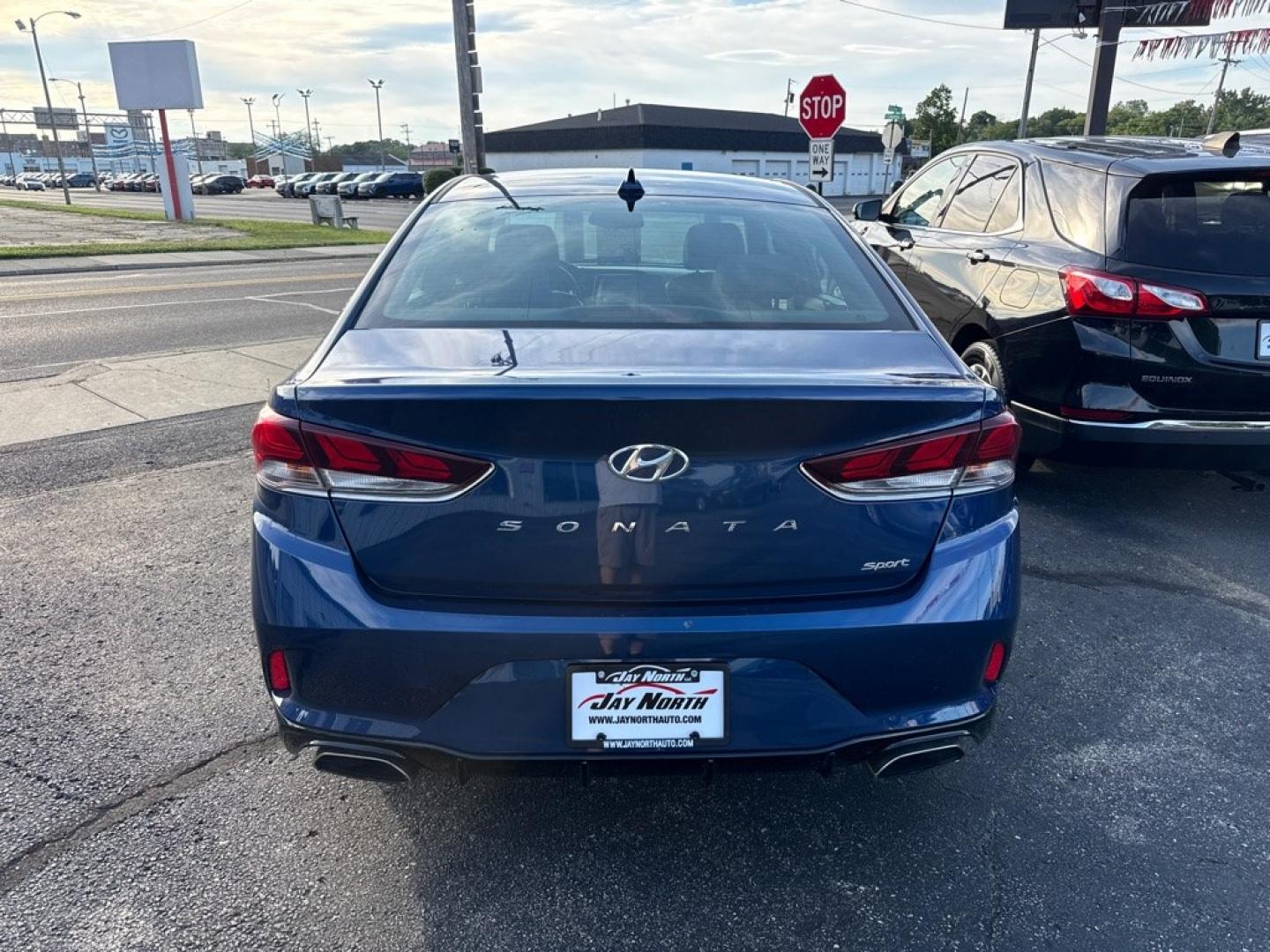 2018 BLUE HYUNDAI SONATA SPORT (5NPE34AF1JH) with an 2.4L engine, Automatic transmission, located at 501 E. Columbia St., Springfield, OH, 45503, (800) 262-7122, 39.925262, -83.801796 - *** 1 Owner w/ 21 Service Records *** Apply CarPlay *** Blind Spot Monitoring *** New Battery *** New Brakes *** New Tie Rod ends *** New Air and Cabin Filter *** Oil Change *** STANDARD FEATURES: ADVANCED SAFETY TECHNOLOGY Blind Spot Detection System w/ Rear Cross-Traffic Alert INCLUDED Vehi- Photo#5