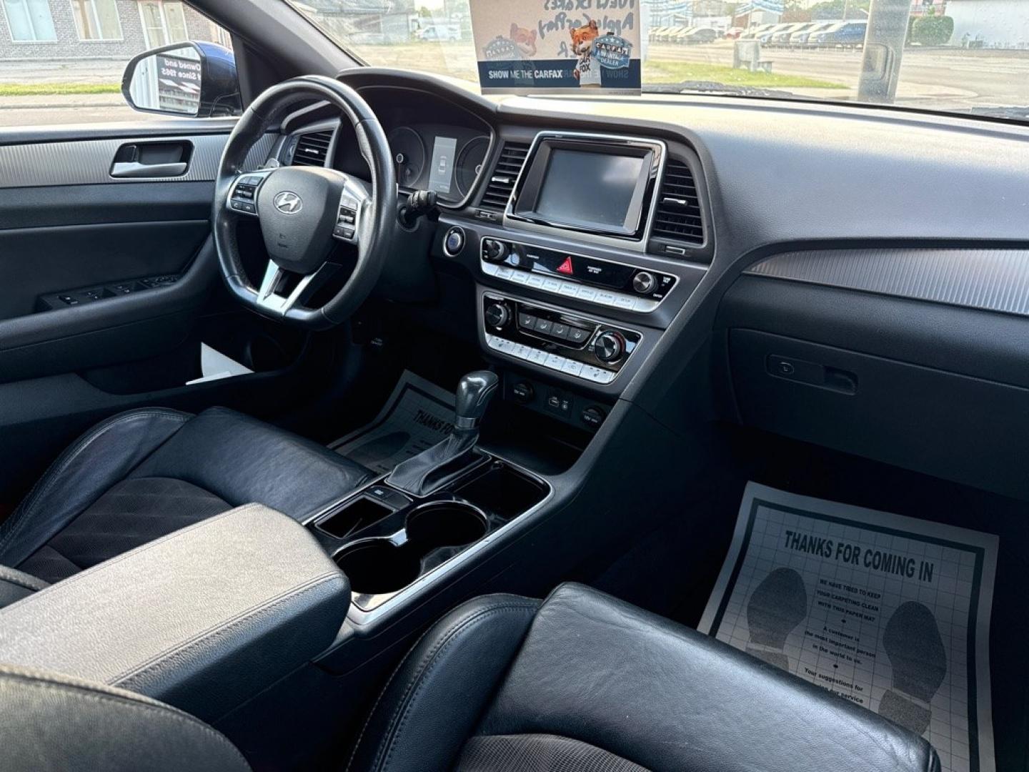 2018 BLUE HYUNDAI SONATA SPORT (5NPE34AF1JH) with an 2.4L engine, Automatic transmission, located at 501 E. Columbia St., Springfield, OH, 45503, (800) 262-7122, 39.925262, -83.801796 - *** 1 Owner w/ 21 Service Records *** Apply CarPlay *** Blind Spot Monitoring *** New Battery *** New Brakes *** New Tie Rod ends *** New Air and Cabin Filter *** Oil Change *** STANDARD FEATURES: ADVANCED SAFETY TECHNOLOGY Blind Spot Detection System w/ Rear Cross-Traffic Alert INCLUDED Vehi- Photo#12