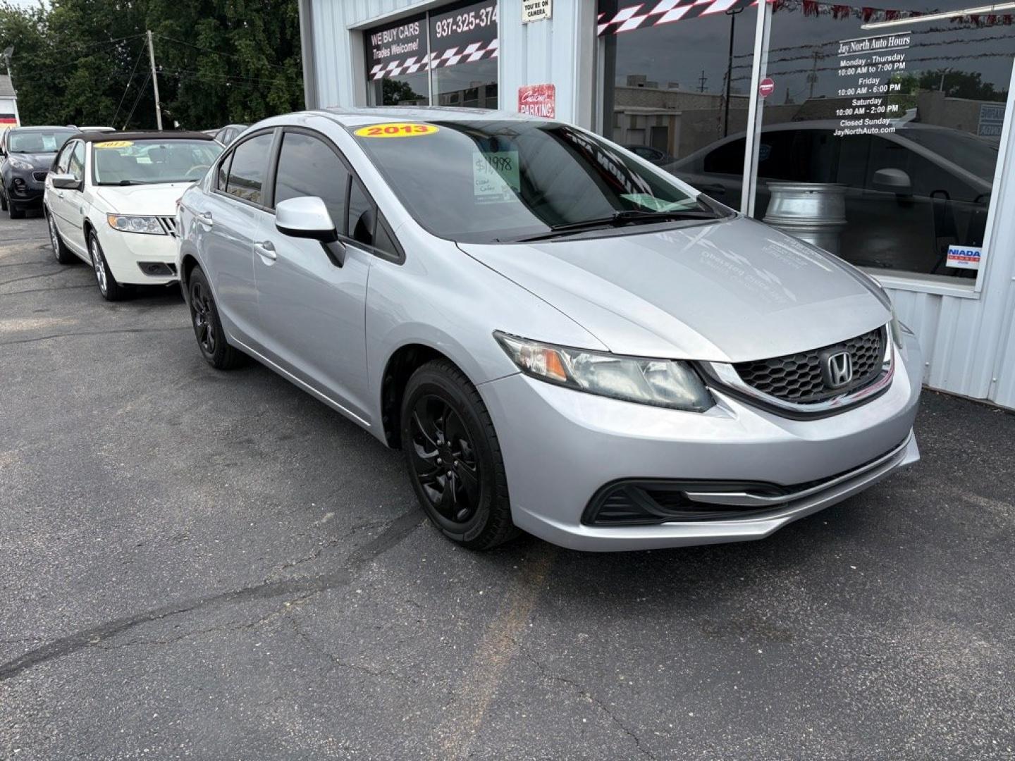 2013 SILVER HONDA CIVIC LX (19XFB2F59DE) with an 1.8L engine, Automatic transmission, located at 501 E. Columbia St., Springfield, OH, 45503, (800) 262-7122, 39.925262, -83.801796 - *** Clean CarFax *** New Brakes *** New Wipers *** Inspection *** LX *** Automatic *** 1.8L *** Jay North Auto has offered hand picked vehicles since 1965! Our customer's enjoy a NO pressure buying experience with a small town feel. We are a preferred dealer for many local credit unions and le- Photo#0