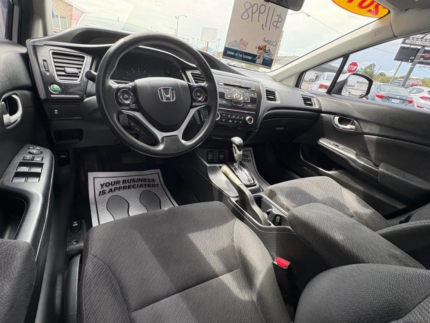 2013 SILVER HONDA CIVIC LX (19XFB2F59DE) with an 1.8L engine, Automatic transmission, located at 501 E. Columbia St., Springfield, OH, 45503, (800) 262-7122, 39.925262, -83.801796 - *** Clean CarFax *** New Brakes *** New Wipers *** Inspection *** LX *** Automatic *** 1.8L *** Jay North Auto has offered hand picked vehicles since 1965! Our customer's enjoy a NO pressure buying experience with a small town feel. We are a preferred dealer for many local credit unions and le- Photo#9