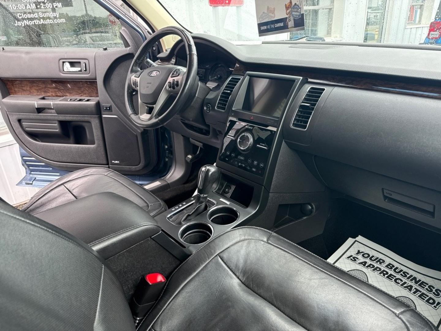 2019 BLUE FORD FLEX LIMITED (2FMHK6D81KB) with an 3.5L engine, Automatic transmission, located at 501 E. Columbia St., Springfield, OH, 45503, (800) 262-7122, 39.925262, -83.801796 - *** New Tires *** Limited *** 3.5L V6 AWD *** Remote Start *** Third Row Seating *** Inspection *** Oil Change *** New Cabin and Air Filter *** EQUIPMENT GROUP 301A ACTIVE PARK ASSIST ADAPT CRUISE/COLLI WARNING POWERFOLD 3RD ROW SEAT 10-WAY HTD/COOLED FRONT SEATS PWR TILT TELE STEERING COL- Photo#16