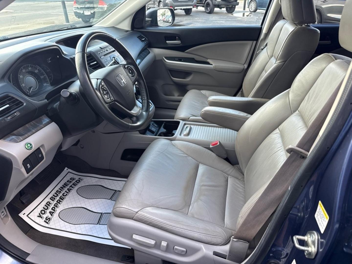 2014 BLUE HONDA CR-V EXL (2HKRM4H7XEH) with an 2.4L engine, Automatic transmission, located at 501 E. Columbia St., Springfield, OH, 45503, (800) 262-7122, 39.925262, -83.801796 - *** EX-L *** AWD *** Leather *** Moonroof *** New Brakes *** New Wipers *** Oil Change *** Inspection *** New Cabin and Air Filter *** Jay North Auto has offered hand picked vehicles since 1965! Our customer's enjoy a NO pressure buying experience with a small town feel. All of our vehicles get- Photo#13