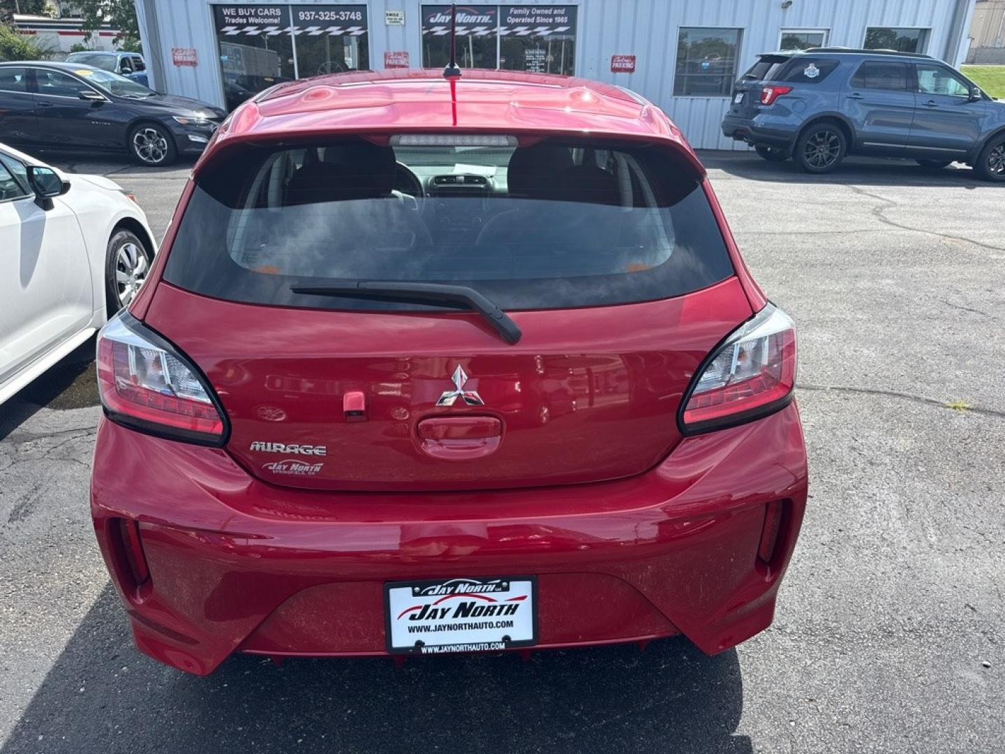 2024 RED MITSUBISHI MIRAGE ES (ML32AUHJ0RH) with an 1.2L engine, Continuously Variable transmission, located at 501 E. Columbia St., Springfield, OH, 45503, (800) 262-7122, 39.925262, -83.801796- Photo#4