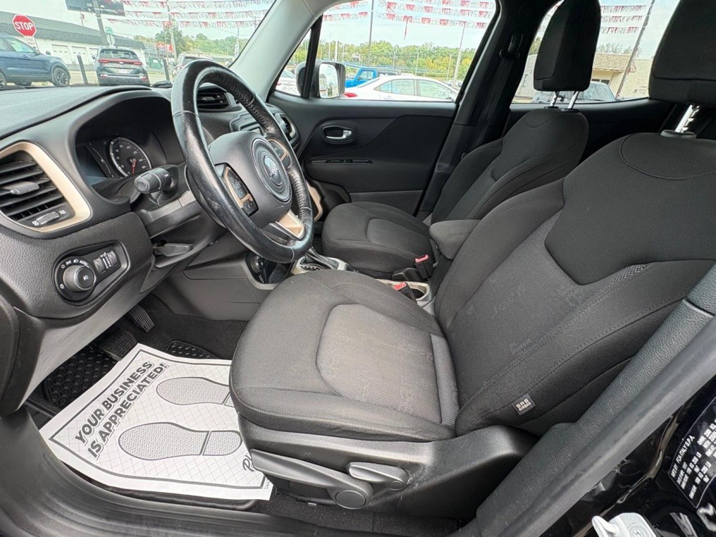 2017 BLACK JEEP RENEGADE LATITUDE (ZACCJBBB1HP) with an 2.4L engine, Automatic transmission, located at 501 E. Columbia St., Springfield, OH, 45503, (800) 262-7122, 39.925262, -83.801796 - ***1-Owner***Latitude***4X4***Heated Seats***Heated Steering Wheel***Remote Start***New Wiper Blades***New Air Filter, Cabin Air Filter, Spark Plugs, and Sway Bar Links***New Tires***New Front and Rear Brake Pads and Rotors***Fresh Oil Change*** Jay North Auto has offered hand picked vehicles s- Photo#8